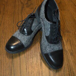 TIMBERLAND womens Herringbone leather Top Sider Shoes~Menswear Look~Harris Tweed